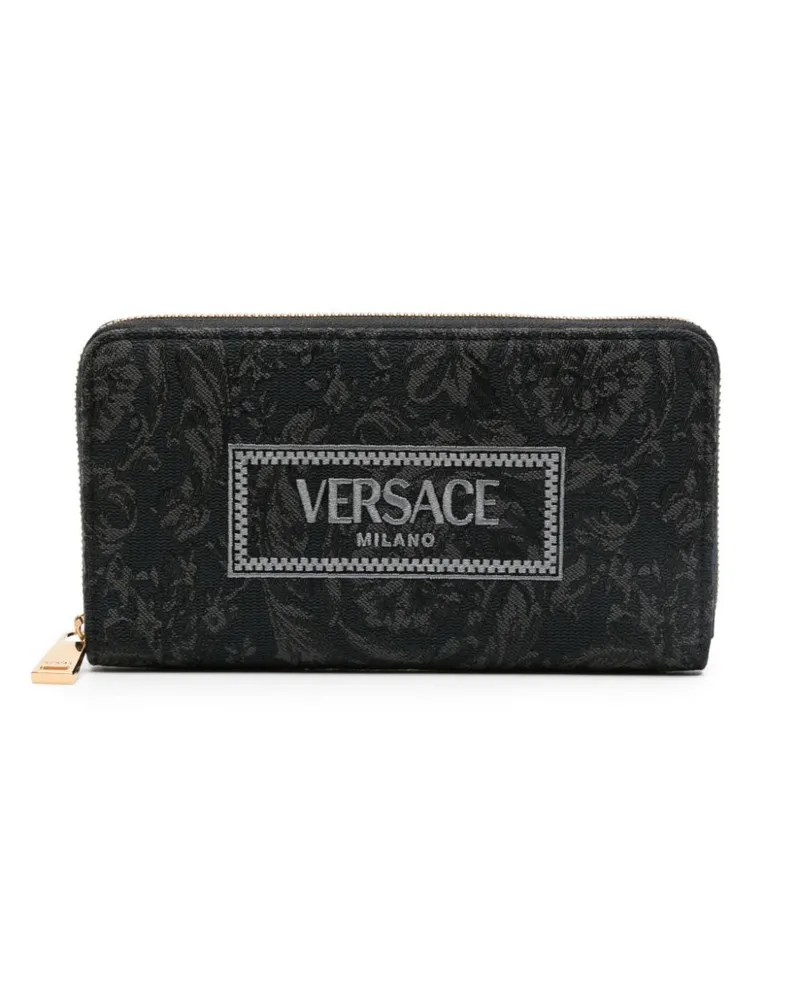 Versace Jacquard-Portemonnaie mit Logo Schwarz