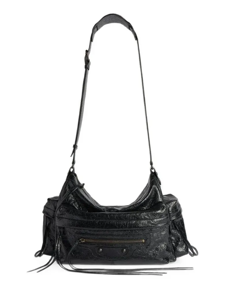 Balenciaga Mittelgroße Le City Multipocket Schultertasche - Schwarz Schwarz