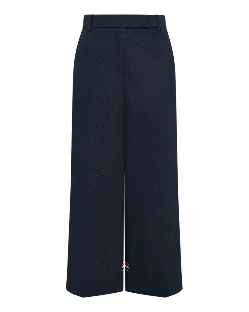 Thom Browne flat-front cropped trousers - Blau Blau