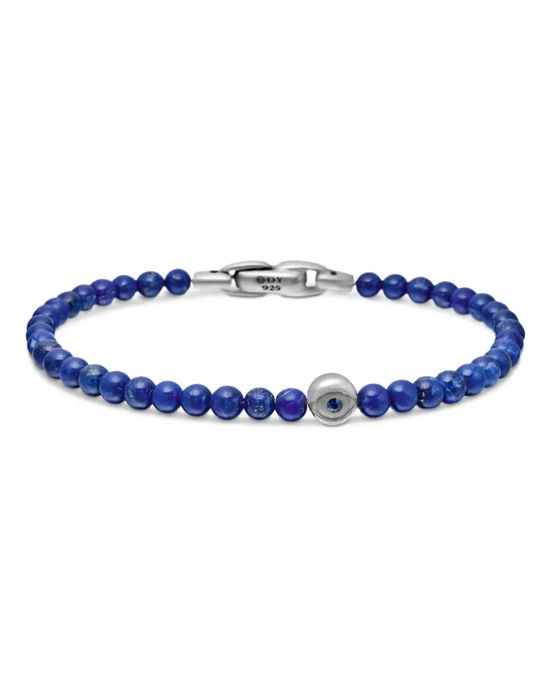 David Yurman Spiritual Beads Evil Eye Armband aus Sterlingsilber 4mm - Blau Blau