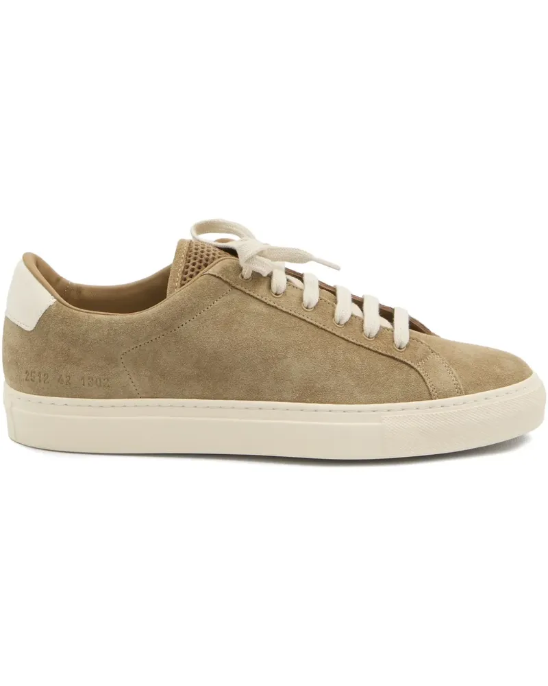 Common Projects Wildleder-Sneakers mit gemusterter Zunge - Nude Nude