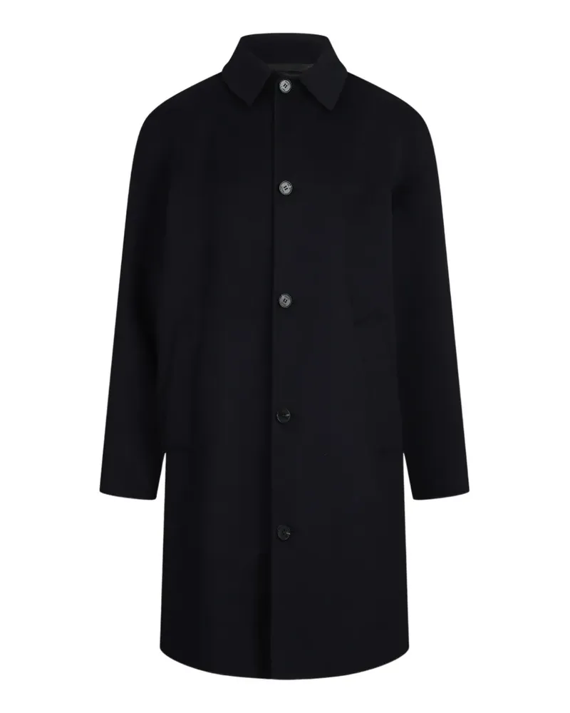 Paltò raglan-sleeve single-breasted coat - Blau Blau