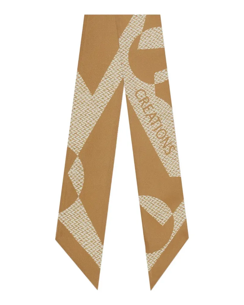 Ferragamo Seidenschal mit Venna-Print - Nude Nude