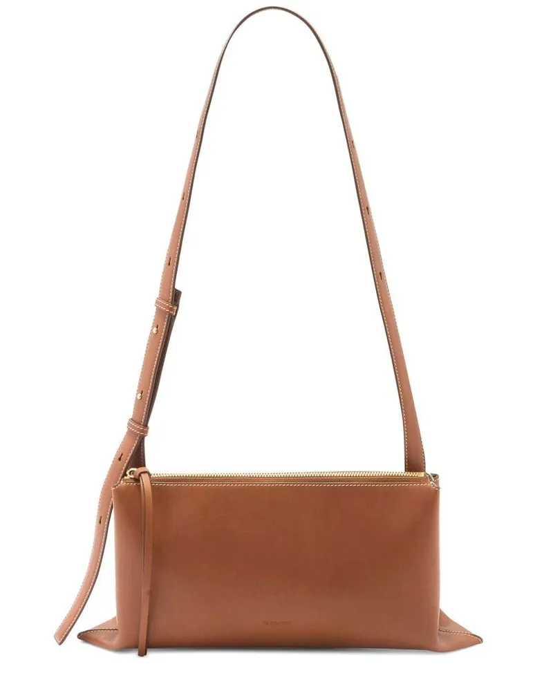 Jil Sander Schultertasche mit Logo-Prägung - Braun Braun