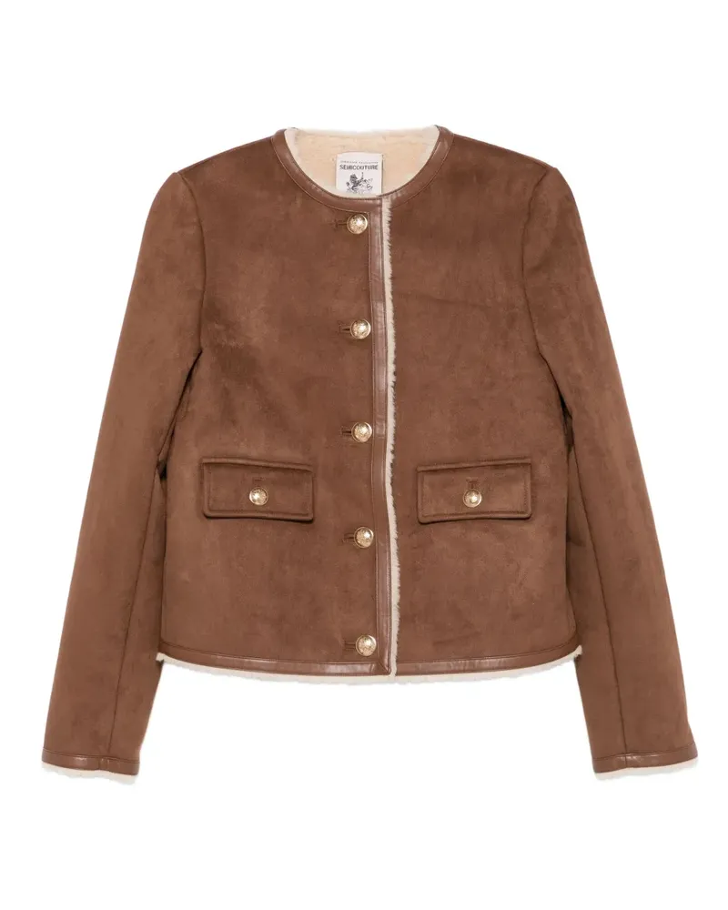 Semicouture Nora button pocket jacket - Braun Braun