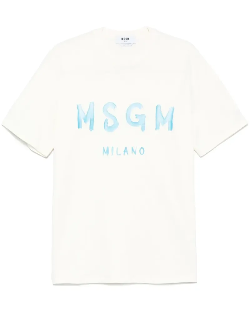 MSGM T-Shirt mit Logo-Print Nude