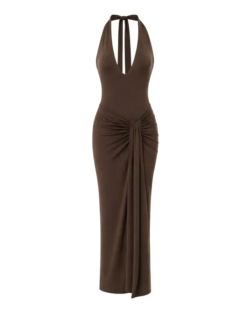 Baobab Collection Gerafftes Donatella Abendkleid - Braun Braun