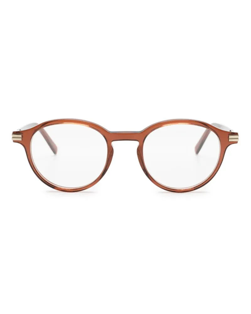 Ermenegildo Zegna Transparente Brille mit rundem Gestell - Braun Braun