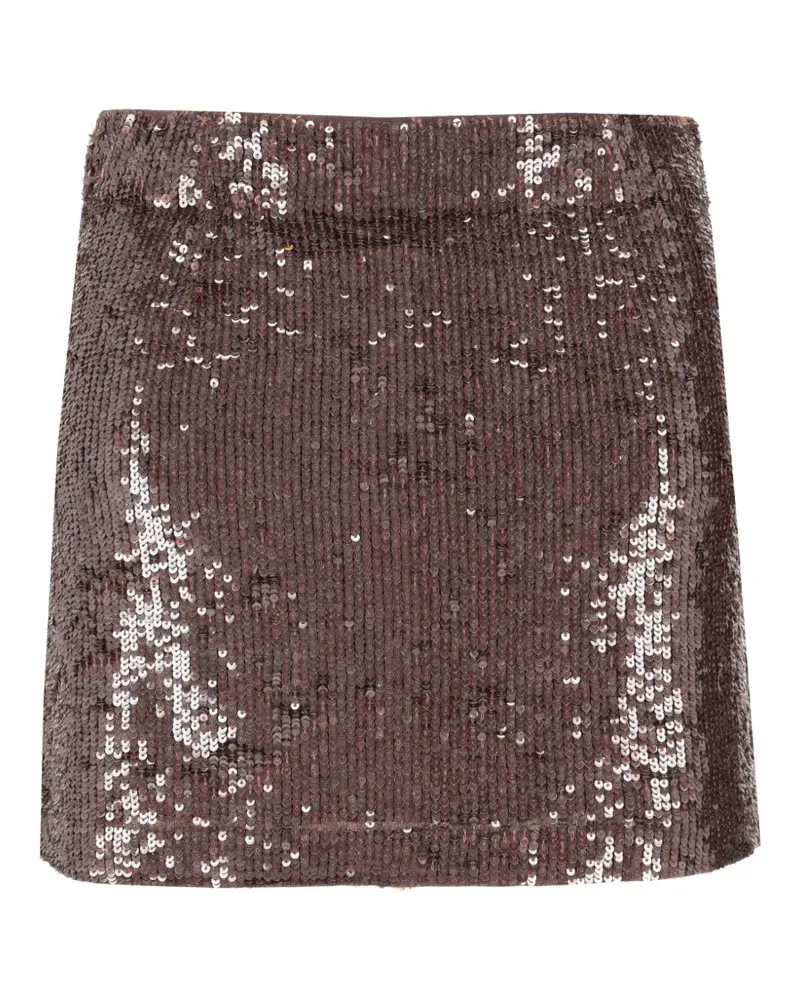 P.A.R.O.S.H. P.A.R.O H. sequin-embellished mini skirt - Braun Braun