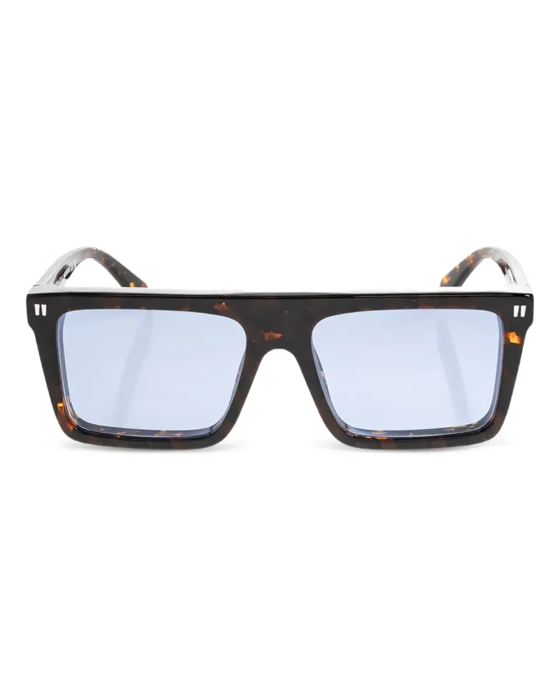 OFF-WHITE Eckige Sonnenbrille in Schildpattoptik - Braun Braun