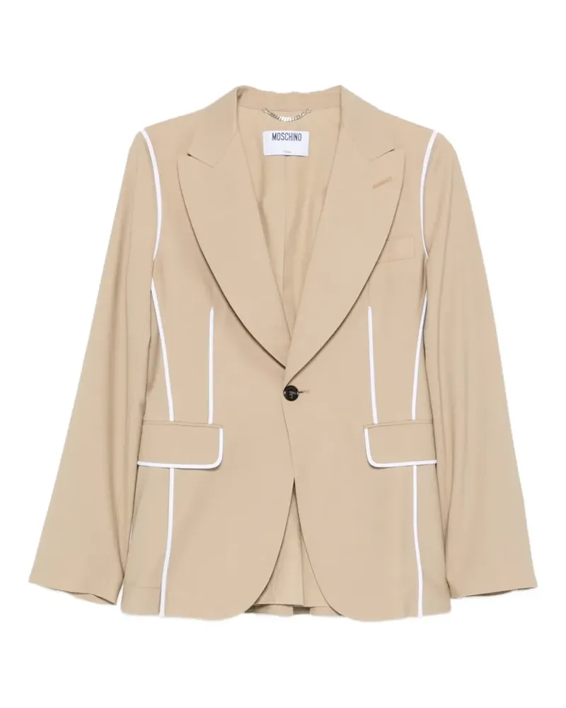 Moschino contrast-trim peaked-lapel blazer - Nude Nude