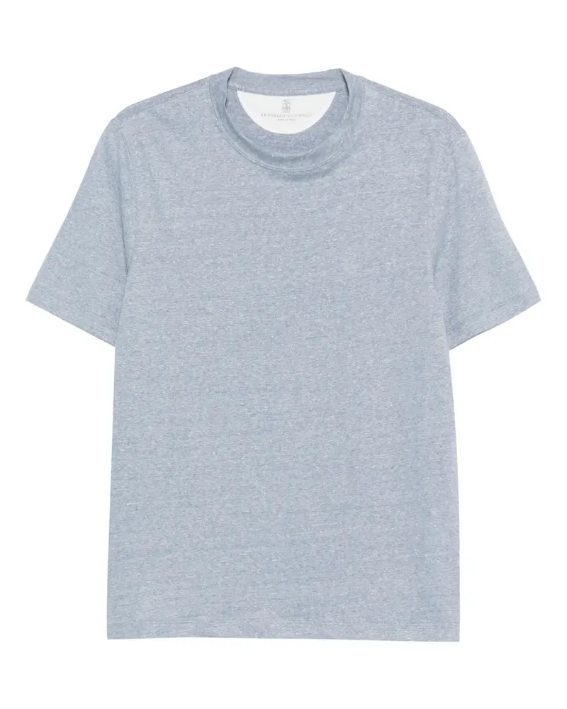 Brunello Cucinelli T-Shirt mit geradem Saum - Blau Blau
