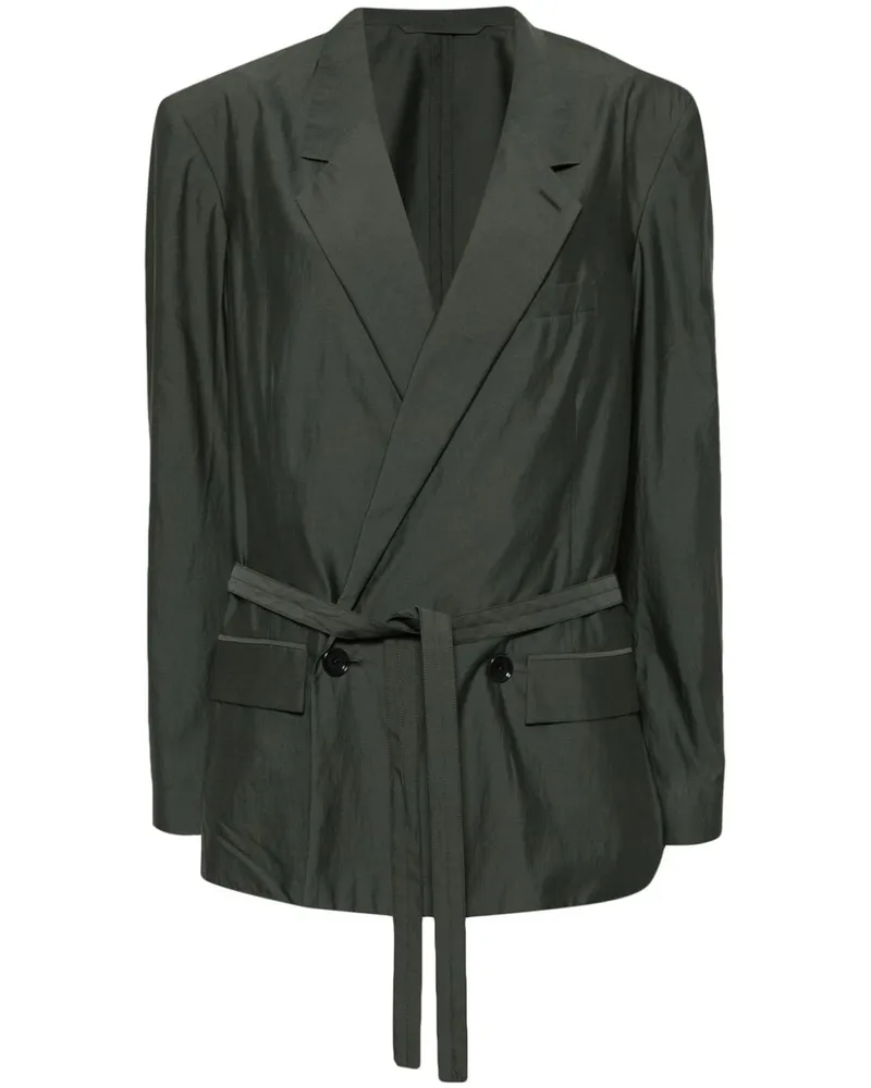 Christophe Lemaire Doppelreihiger Blazer mit Gürtel - Grau Grau