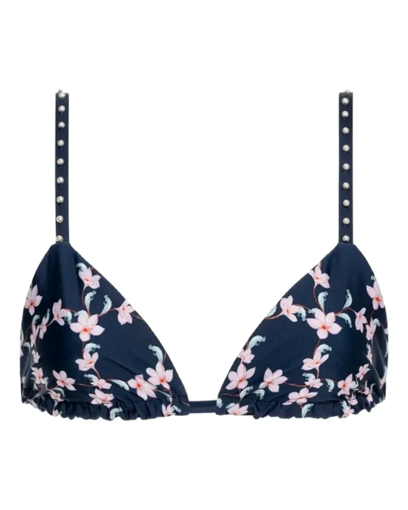 AGUA BENDITA Tulua Anhelo floral-print bikini top - Blau Blau
