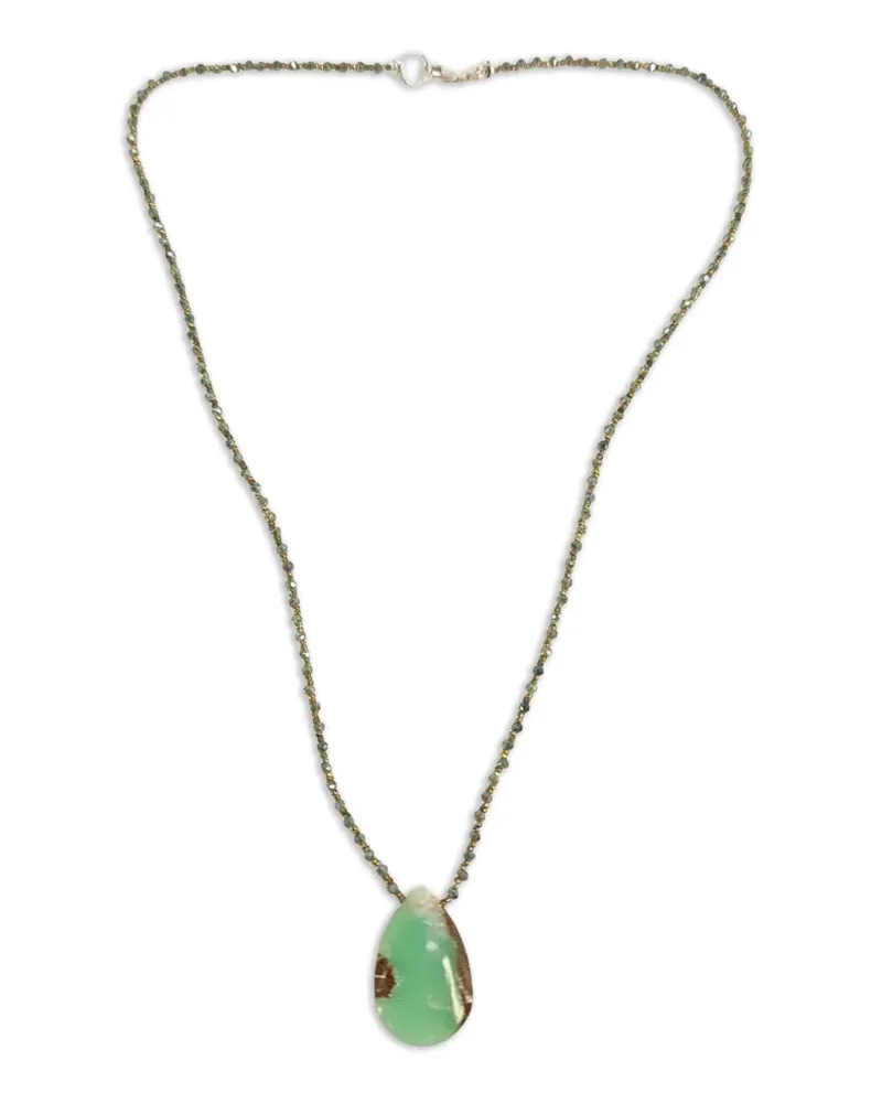 Madison Chrysoprase teardrop necklace - Silber Silber