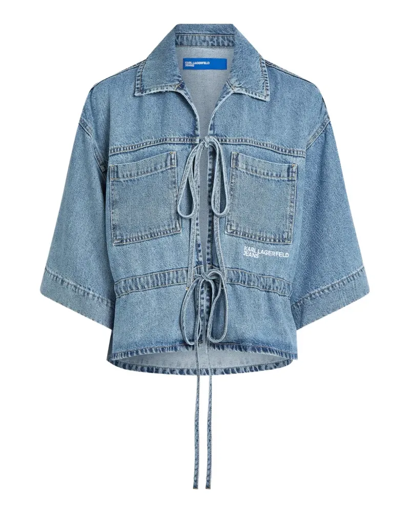 Karl Lagerfeld Bluse mit Schleifenverschluss - Blau Blau