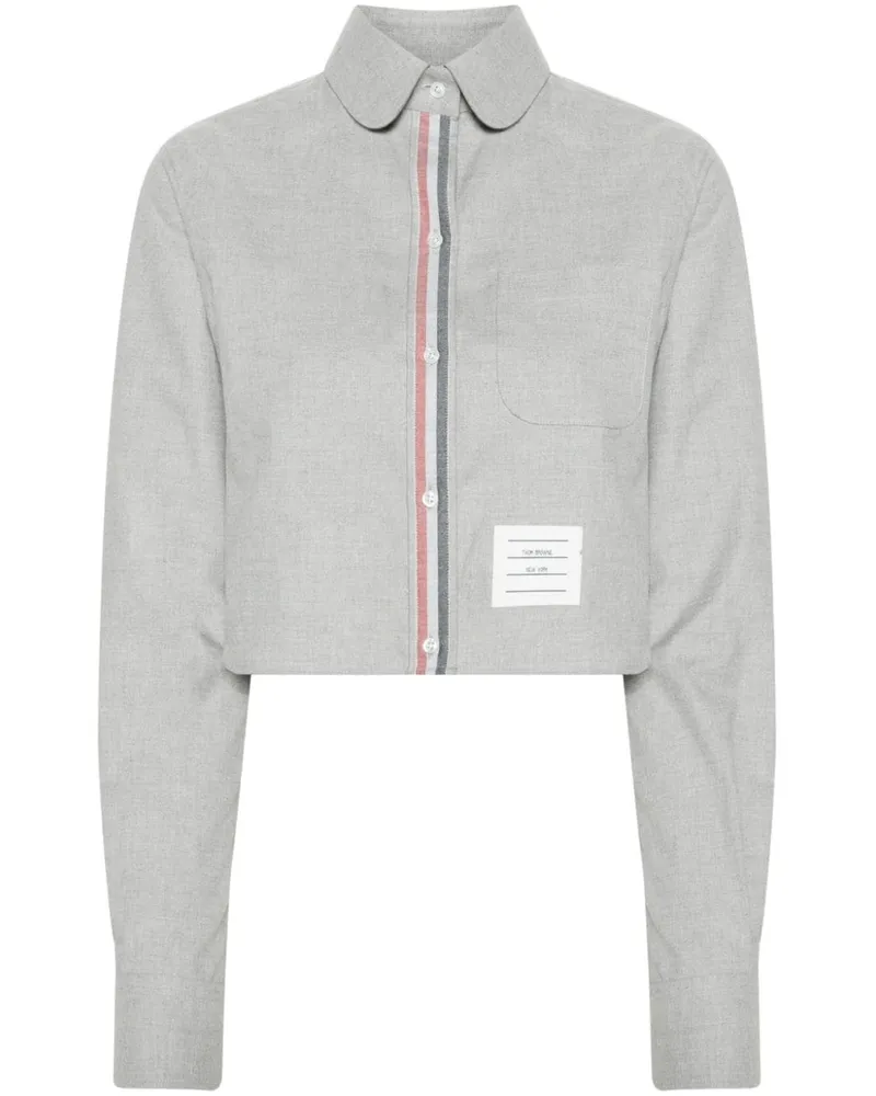 Thom Browne Cropped-Hemd mit abgerundetem Kragen - Grau Grau
