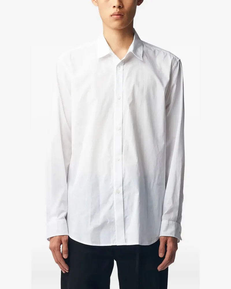 Ann Demeulemeester Benard Voile-Hemd mit Gedicht-Print - Weiß Weiß