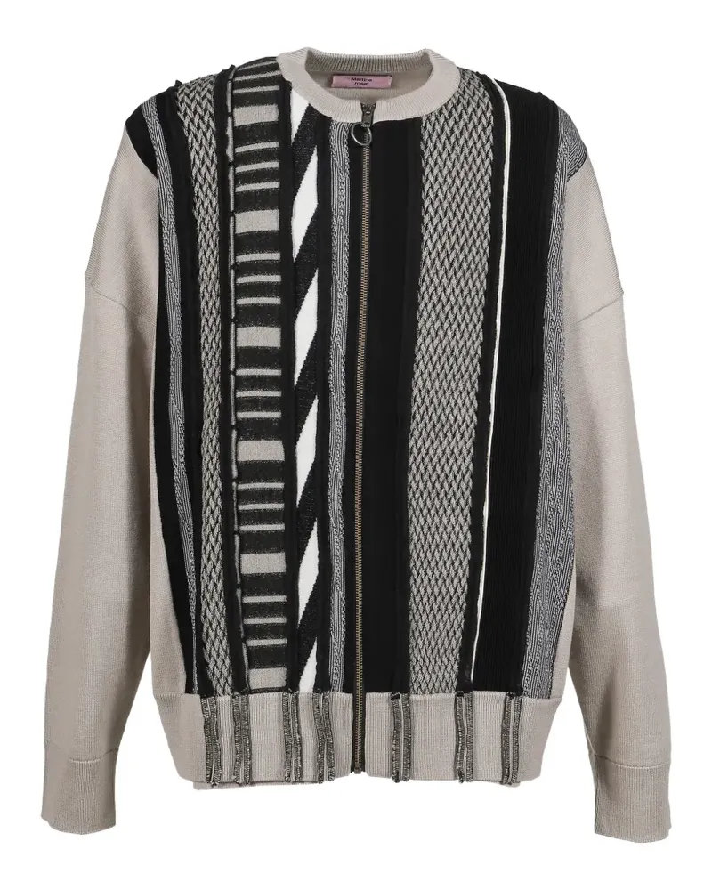 Martine Rose multi-stripe zip-up cardigan - Nude Nude