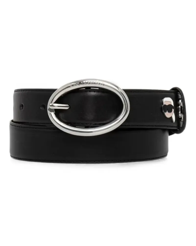 Karl Lagerfeld Ikonik patch leather belt - Schwarz Schwarz