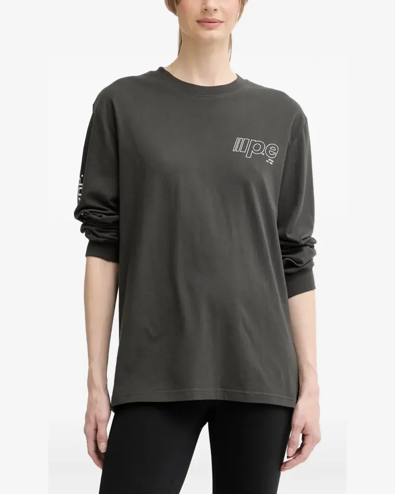 P.E. NATION logo-print long-sleeve T-shirt - Grau Grau