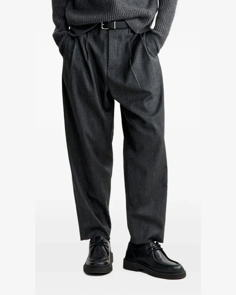 Kitsuné Klassische Bundfaltenhose - Grau Grau