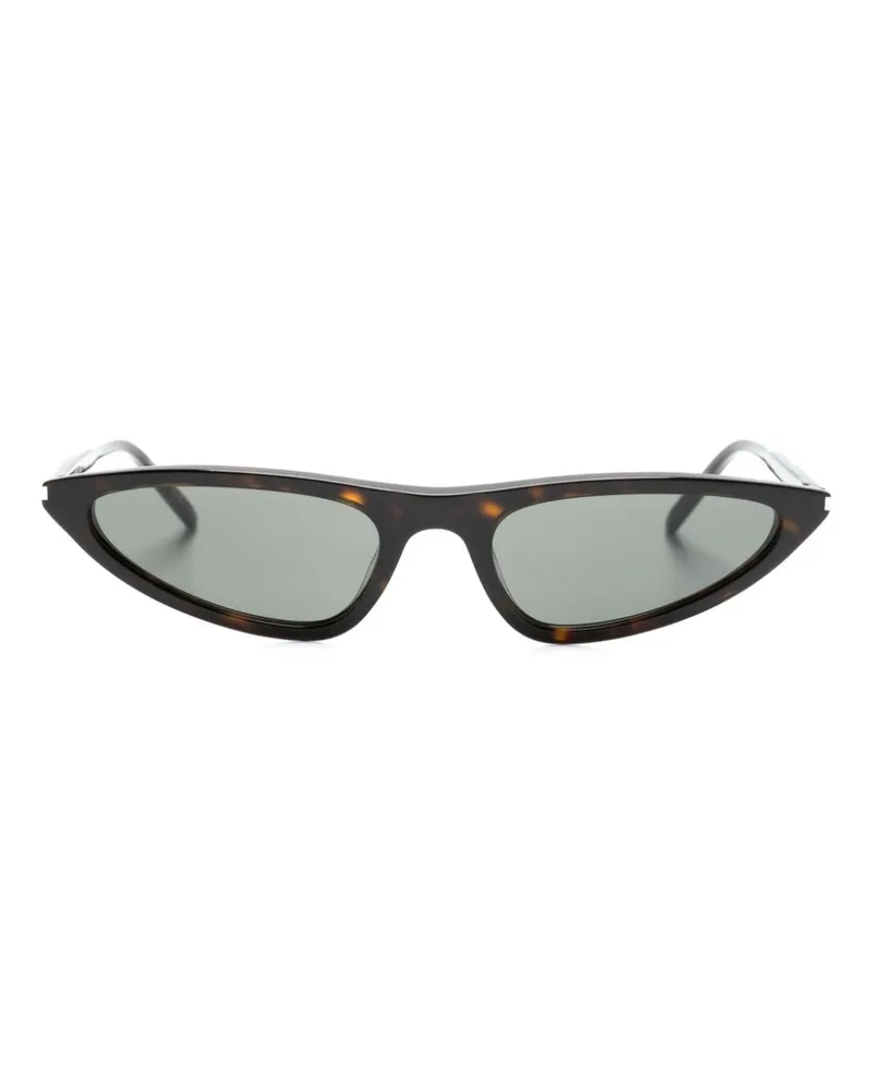 Saint Laurent Sonnenbrille mit geometrischem Gestell - Braun Braun