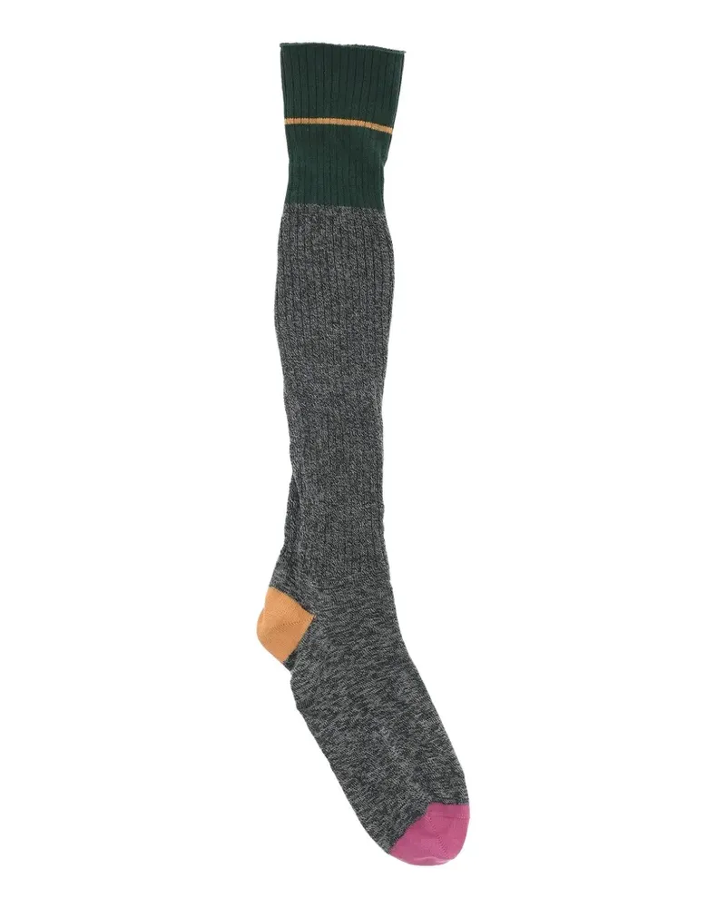 Dsquared2 Gerippte lange Socken mit Kontrastdetail - Grau Grau