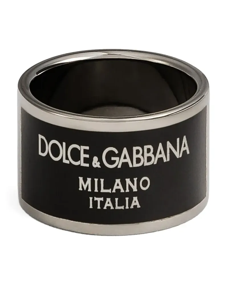 Dolce & Gabbana Ring mit Logo-Verzierung - Schwarz Schwarz