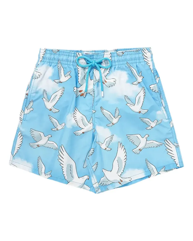 Vilebrequin Moorea Badeshorts mit Tauben-Print - Blau Blau