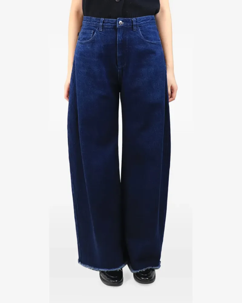 Marques ' Almeida wide-leg raw-hem jeans - Blau Blau