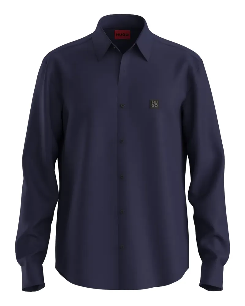 HUGO BOSS Hemd mit Logo-Patch - Blau Blau