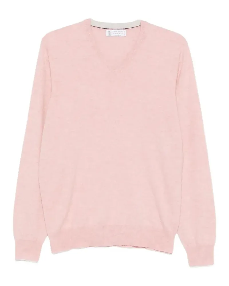 Brunello Cucinelli V-neck cashmere sweater - Rosa Rosa