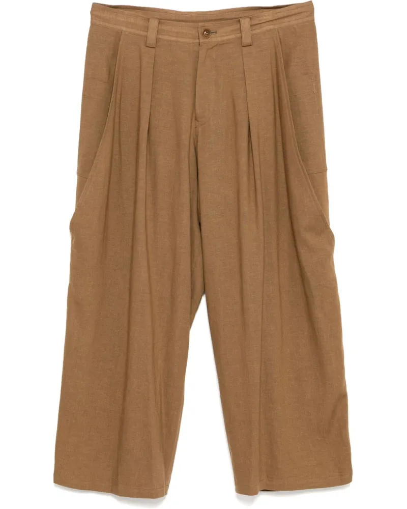 Yohji Yamamoto Hose mit Bundfalten - Braun Braun