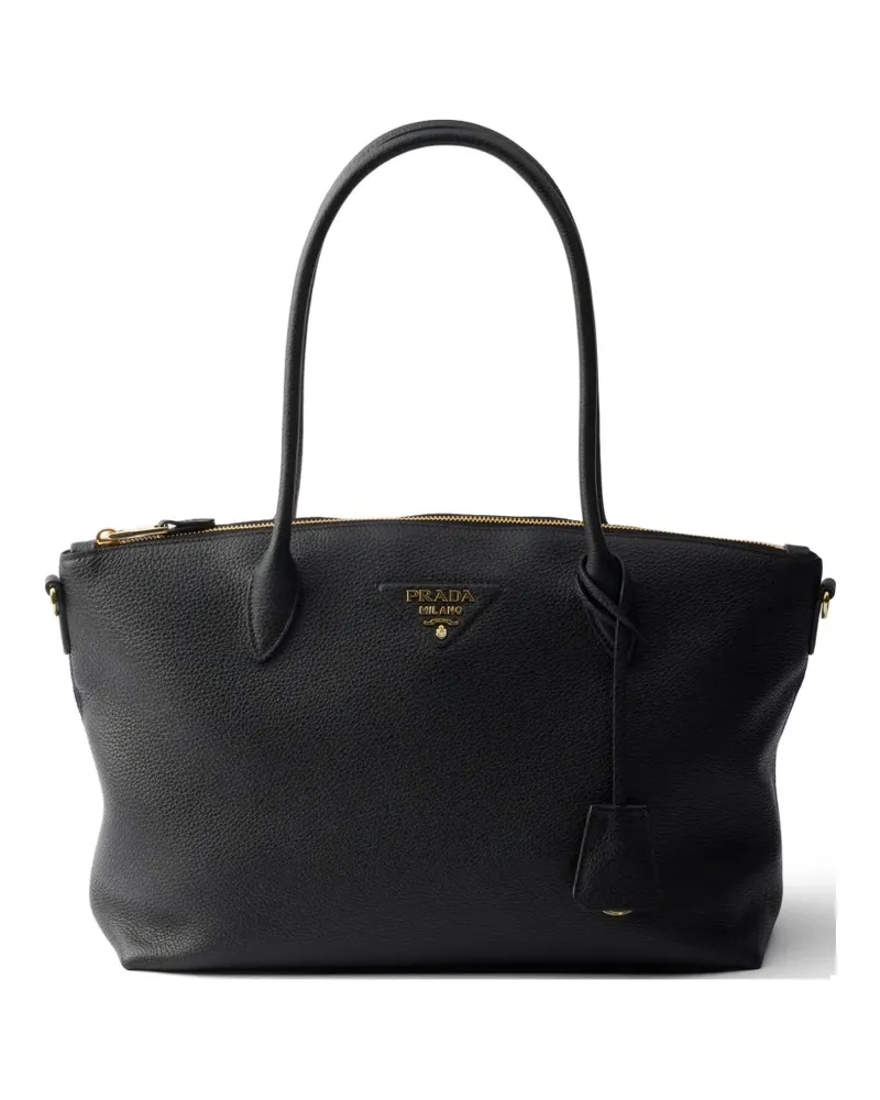 Prada large leather tote bag - Schwarz Schwarz