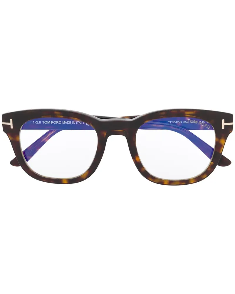 Tom Ford Brille mit rechteckigem Gestell - Braun Braun