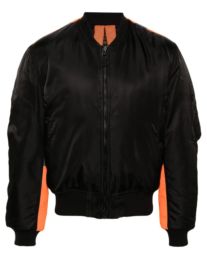 maharishi Gefütterte Hi-Vis MA-1 Bomberjacke - Schwarz Schwarz