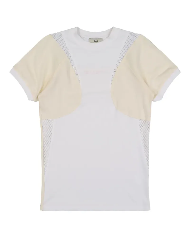 GmbH patchwork mesh-insert T-shirt - Nude Nude