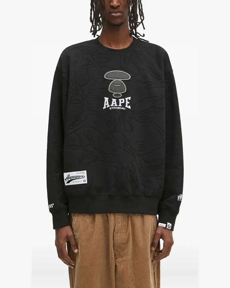 BAPE Rundhals-Sweatshirt mit tiefen Schultern - Schwarz Schwarz