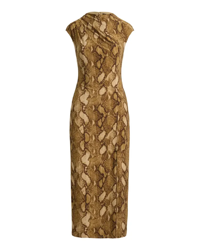 Ralph Lauren Jersey-Midikleid mit Python-Print - Braun Braun