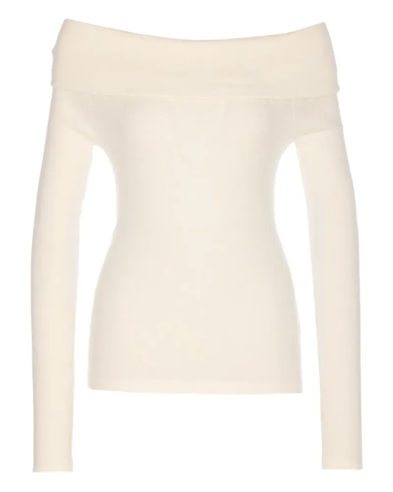 Lisa Yang boat-neck long-sleeves top - Nude Nude