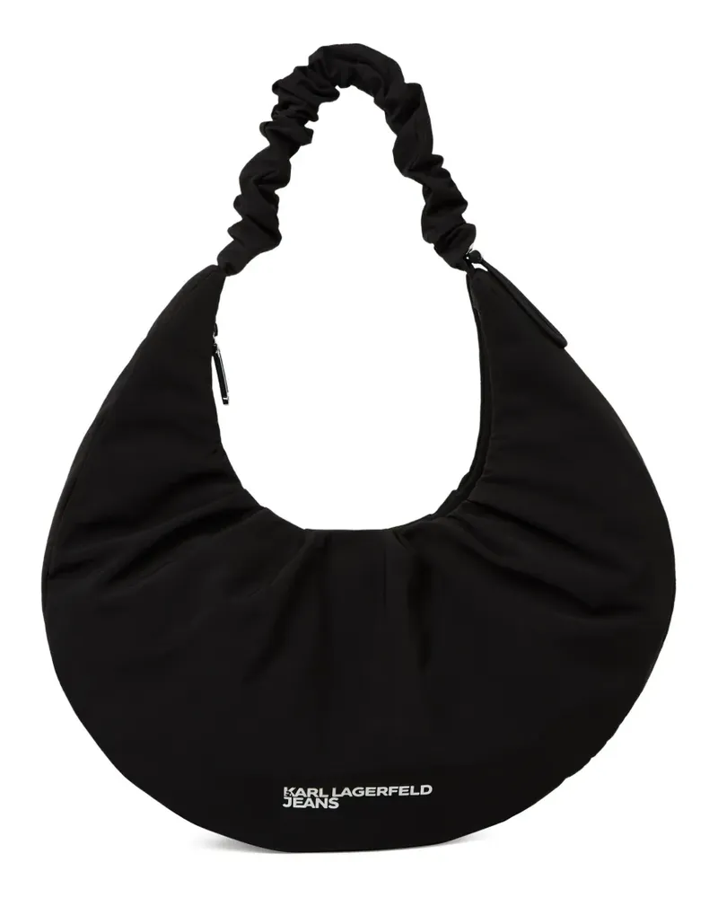 Karl Lagerfeld Große Schultertasche mit Logo-Print - Schwarz Schwarz