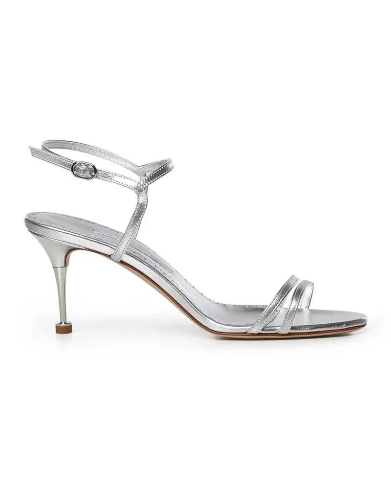 Manolo Blahnik Sandalen im Metallic-Look - Silber Silber