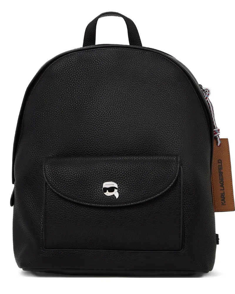 Karl Lagerfeld Ikon Rucksack mit gekörnter Struktur - Schwarz Schwarz