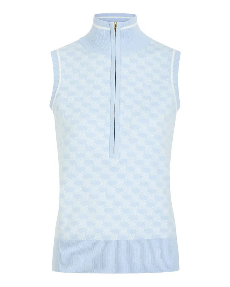 Varley Vincent monogram-pattern knit top - Blau Blau