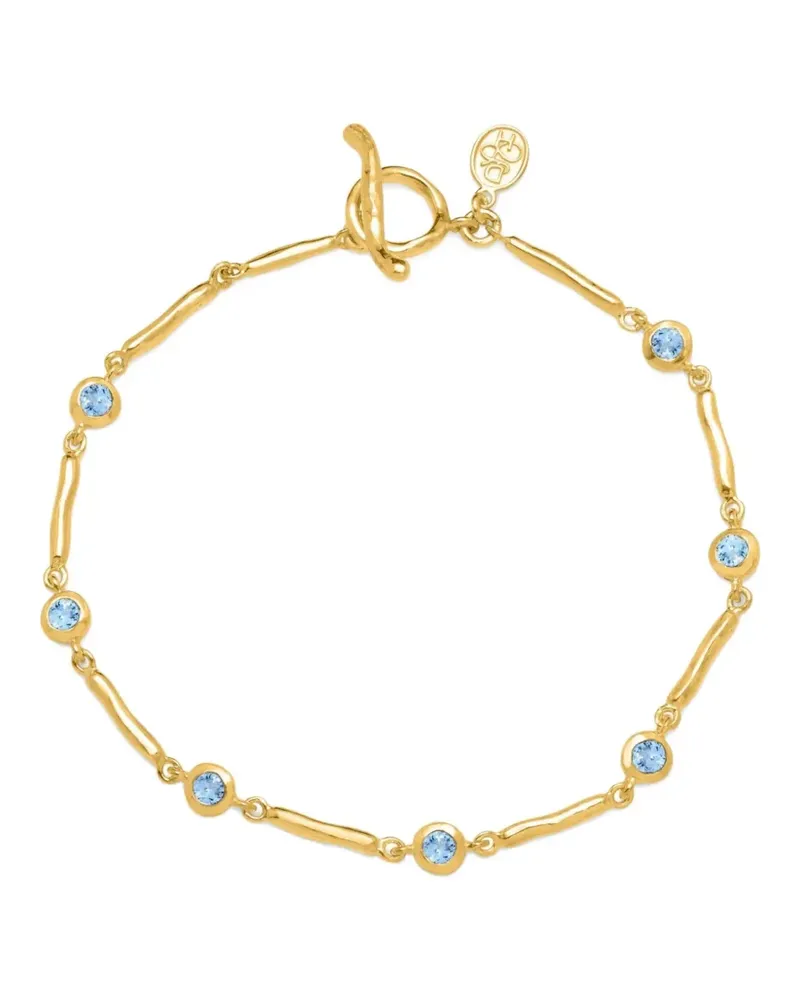 Dower & Hall Gliederarmband mit Aquamarine - Gold Gold