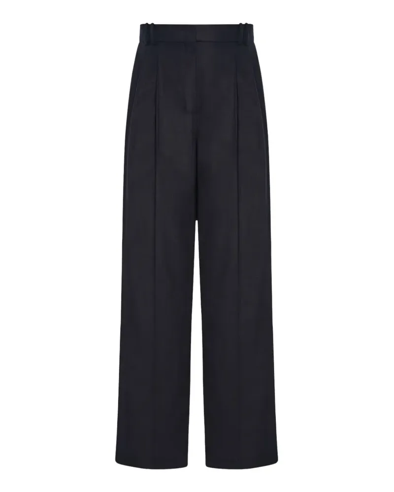 Another Tomorrow pleated wide-leg trousers - Schwarz Schwarz