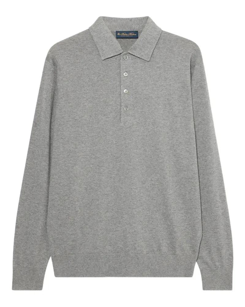 Brooks Brothers Poloshirt mit Knopfleiste - Grau Grau
