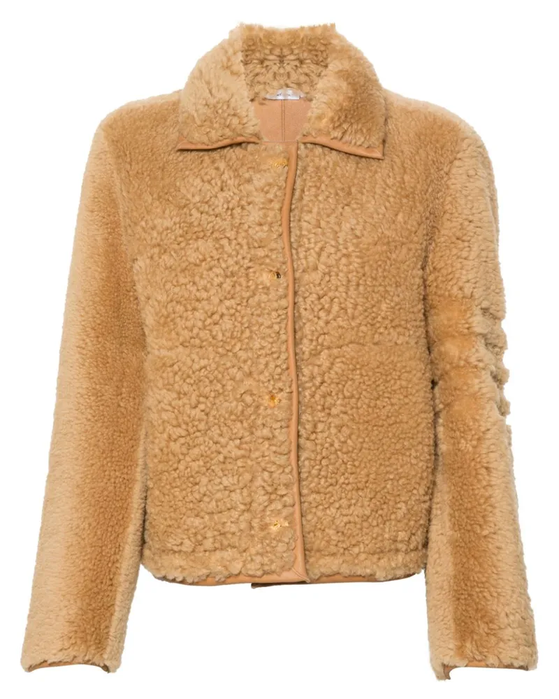 Thom Browne Shearling-Mantel mit Knöpfen - Braun Braun