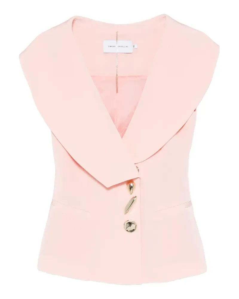 Simona Corsellini sculpted-button shawl-lapel waistcoat - Rosa Rosa